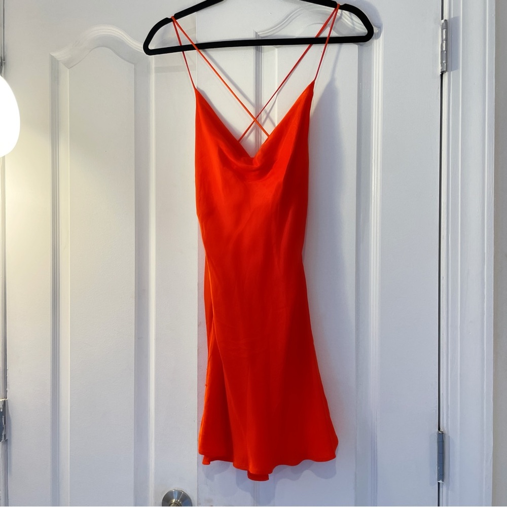 Zara Satin Cow Neck Backless Dress